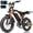 Black, variant on V200 Electric Bike for Adults, Dirt E-Bike with 29MPH 48V20.8Ah Battery,20"x4.0 Fat Tire,29MPH 80 Miles, NFC Unlock, 7-Speed Dual Suspension, Black with Rear Rack & Footrests