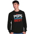thumbnail image 4 of Papa Smurf Pops Knows Best Cool Dad Men's Long Sleeve Tee T Shirt Brisco Brands S, 4 of 6
