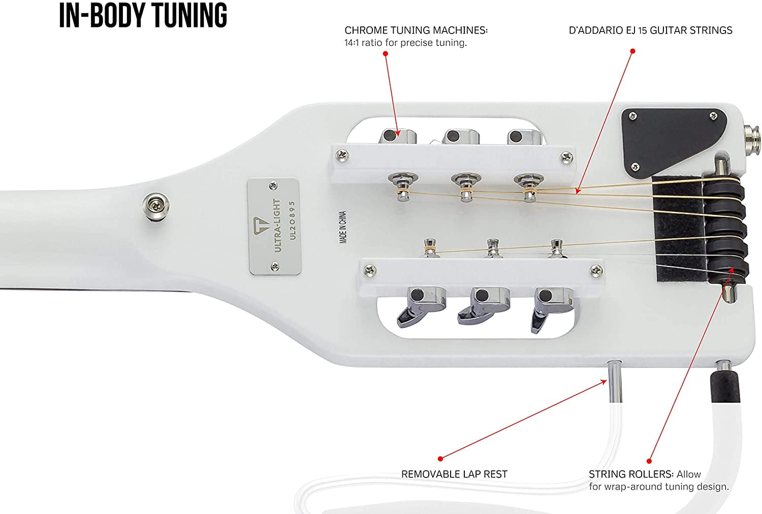 Traveler Guitar Ultra-Light Acoustic Travel Guitar White