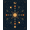 Navy Blue Gold, Pattern 16, variant on ODIKA 8'x10' Washable Area Rug Starry Planets Motif Planetary Stars Themed Large Nebula Galaxy Playful for Dining Room, Office, Lounge, Non-Slip Chair-Friendly Mat