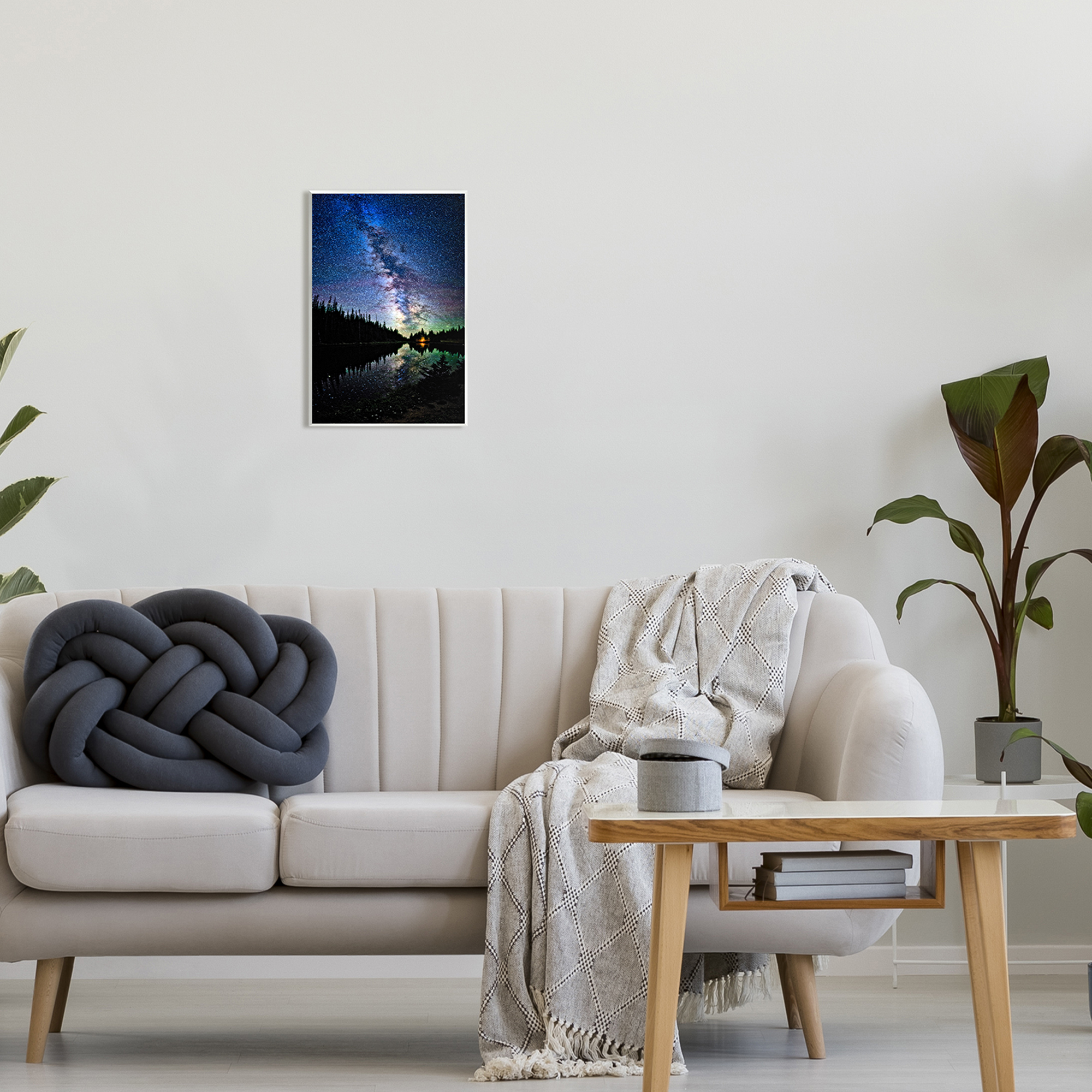 Stupell Industries Nebula Over Lake Landscape Nature Photography Unframed Art Print Wall Art, 10 x 15