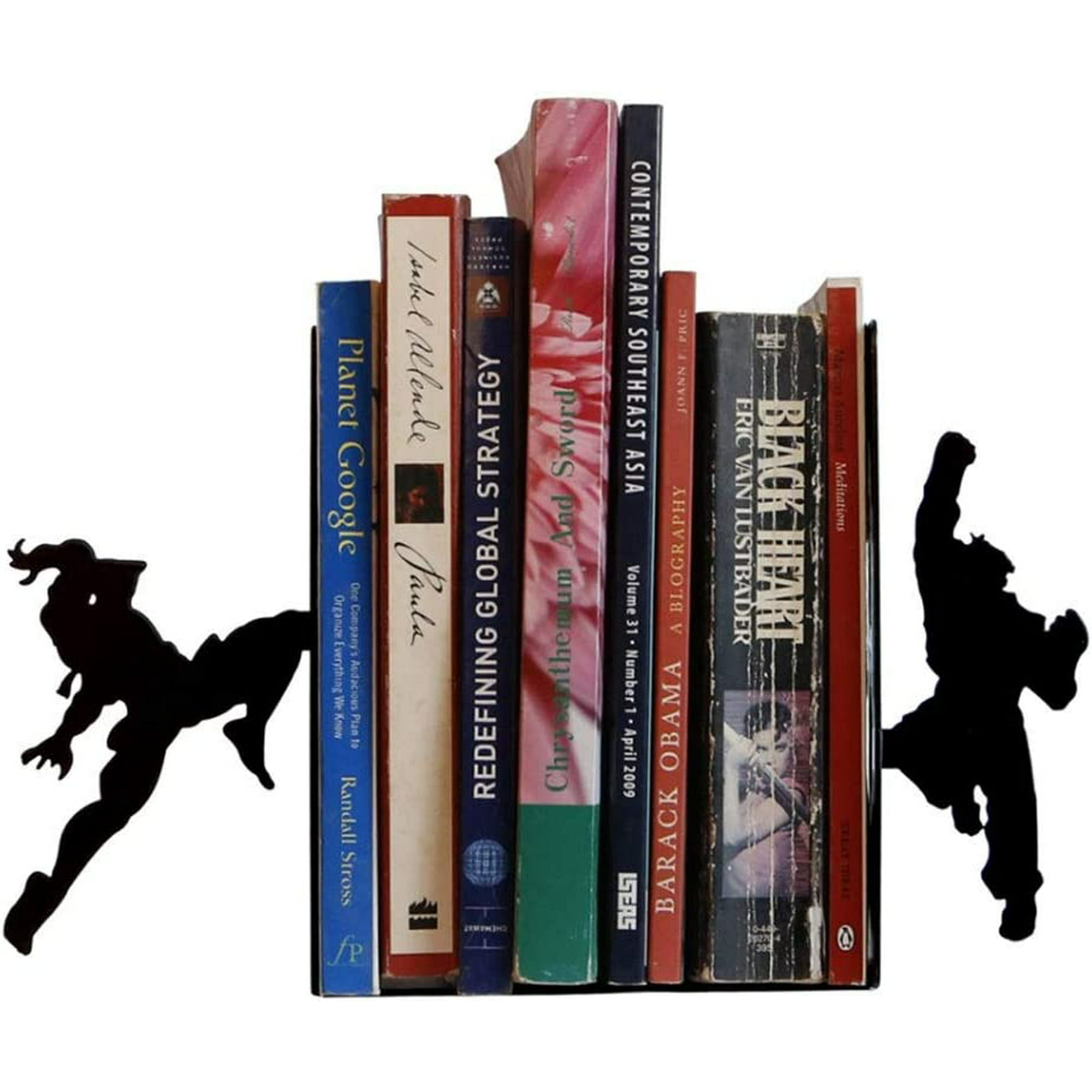 Book Racks Creative Bookends Holder Street Fighter Anime Book Student  Bookends File Desktop Office Simple Iron Art Scalable Tabletop Book Ends  (Color : Black) | Walmart Canada