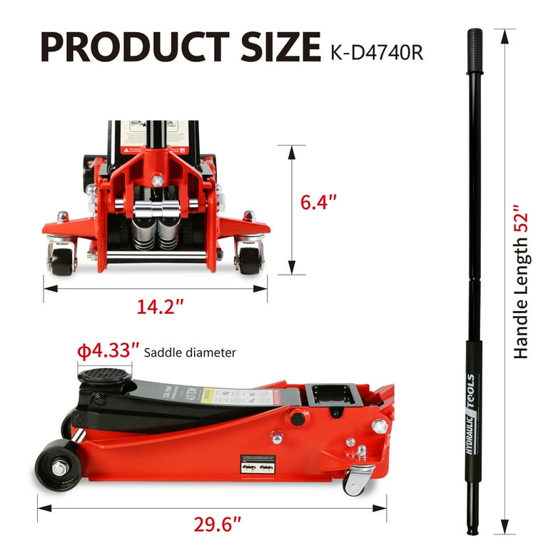 Seizeen Aluminum Automotive 4-Ton Floor Jack, Low Profile Car Lift