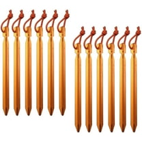 Richgv 12 Pack Tent Stakes, 7075 Ground Metal Camping Aluminum Tent Pegs, Lightweight Stakes Heavy Duty Spikes, Orange