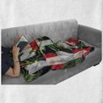 thumbnail image 5 of Jungle Soft Flannel Fleece Throw Blanket, Nature Typography on Exotic Fragrance Hibiscus, Cozy Plush for Indoor and Outdoor Use, 50" x 70", Indigo Vermilion Green, by Ambesonne, 5 of 5