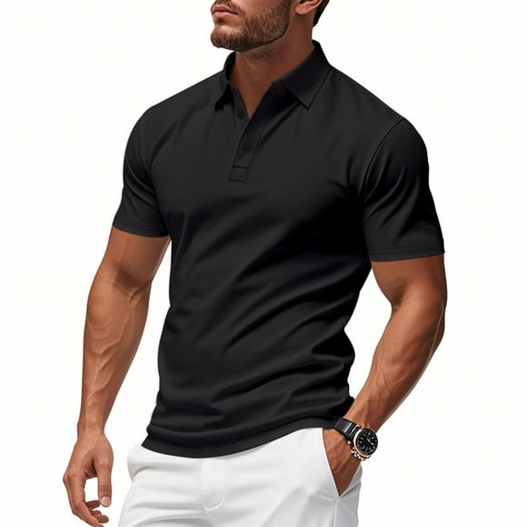 asjyhkr Mens Summer Shirts Short Sleeve Fashion 2025 Golf Shirts Button Quick Drying Comfy Soft Athletic Tees