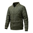 thumbnail image 2 of Leesechin Men Thicken Padded Bomber Jacket Lightweight Diamond Quilted Coats Outwear Casual Winter Fall Full Zip Overcoat, 2 of 4
