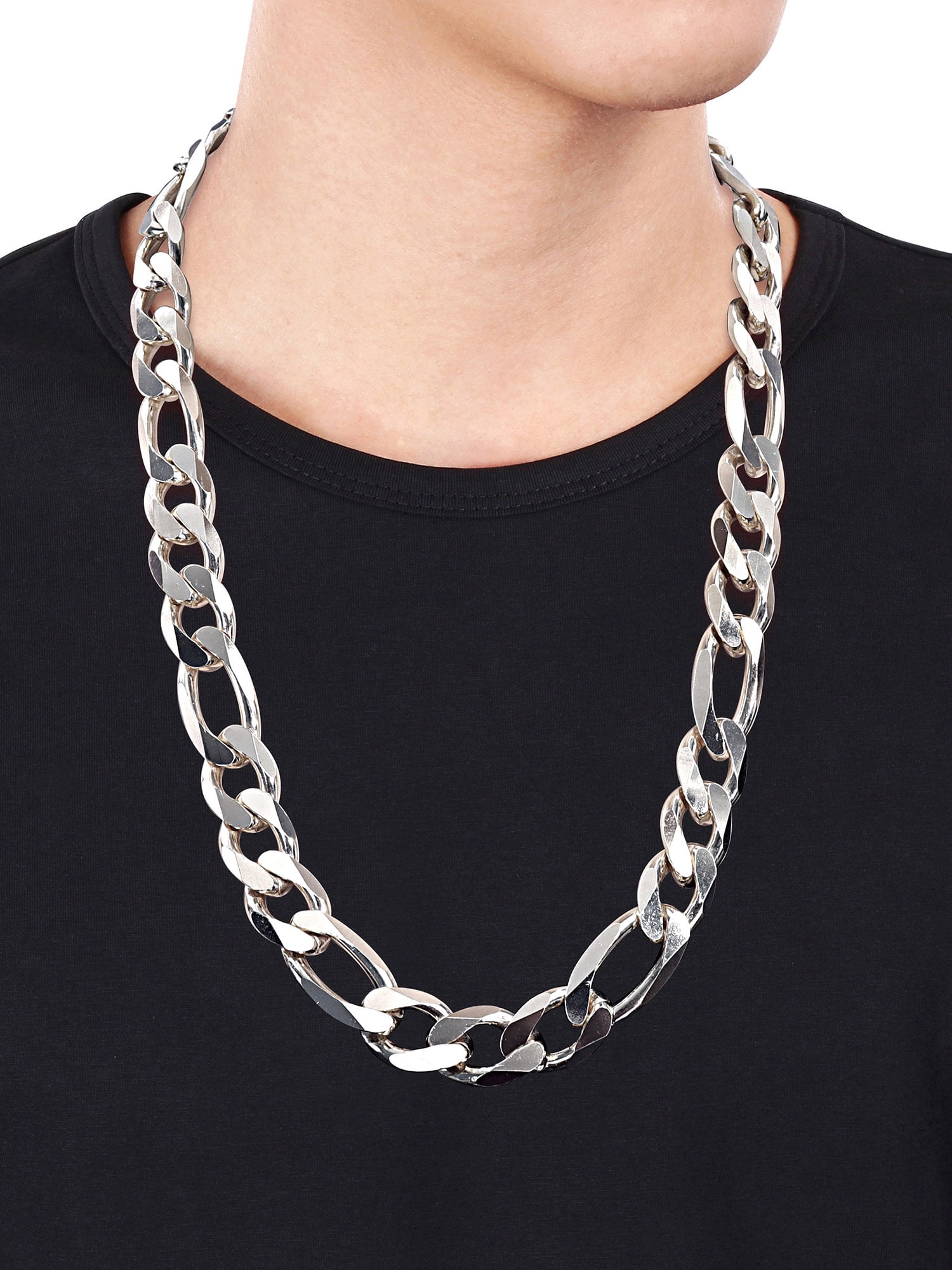 Everly Sterling Silver Figaro Necklace