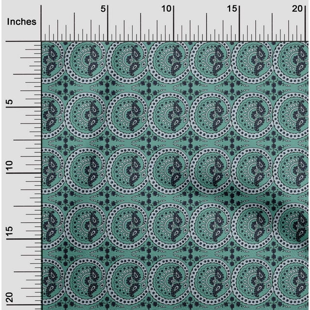 oneOone Cotton Silk Fabric Floral & Paisley Block Printed Craft Fabric BTY 42 Inch Wide