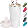 thumbnail image 1 of Stainless Steel Vacuum Insulated Travel Mug - 510ml, White | Double Walled Coffee Cup With Leakproof Lid - Reusable For Hot Cold Coffee | Thermal Mug With Non Slip Protective Cover, 1 of 5