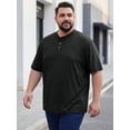 thumbnail image 4 of DARING DIVA Men's Big Tall Henley Shirts Button Down Short Sleeve T-Shirt 6XL Black, 4 of 7