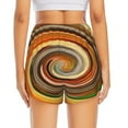 thumbnail image 4 of Vsdgher Colorful Swirl Print Women's Running Double Layer Shorts High Waisted with Pockets Elastic Yoga Workout Athletic Gym Sports, 4 of 8