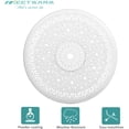 thumbnail image 4 of MEETWARM 35.4 inches Round Patio Dinning Table, Outdoor Cast Aluminum Dinning Table with 2" Umbrella Hole, White, 4 of 7