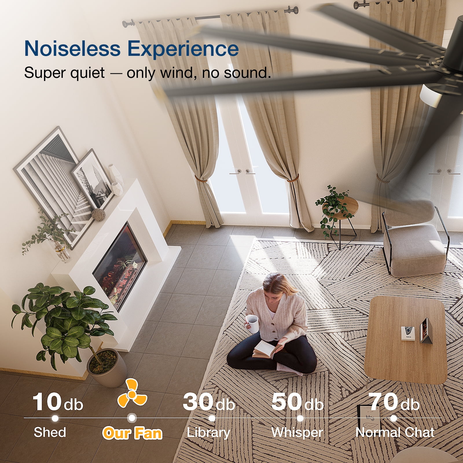84 Inch 8 Aluminum Blades Ceiling Fans with Lights, Indoor/Outdoor Black Ceiling Fan with Remote Control, Reversible DC Motor, 3CCT, Dimmable, Damp Rated Ceiling Fan for Bedroom, Patio, Black