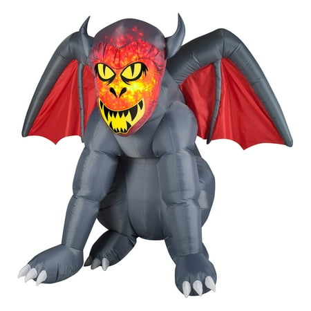 Gemmy Airblown Projection Fire And Ice Gruesome Gargoyle Inflatable