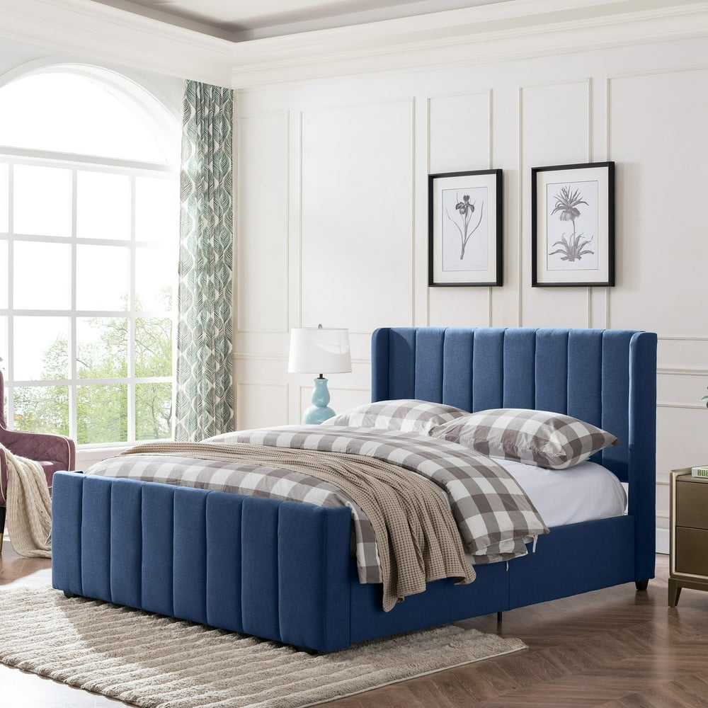 Noble House Kentrail Traditional Queen-Size Fabric Fully-Upholstered