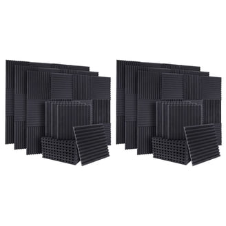 Acoustic Panels Sound Proof Studio Foam For Walls, 1 X 12 X 12 X 12 Sound Absorbing Foam Panels Sound Insulation Panels Wedge Fireproof Noise Canceling 48 Pack