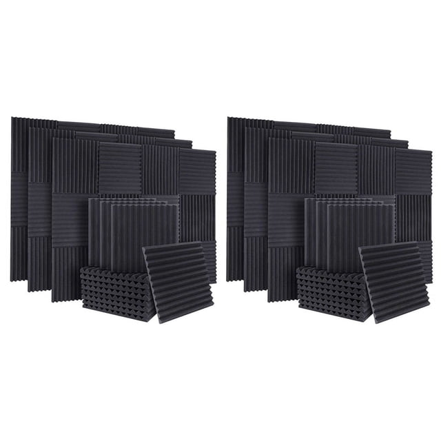 Paneles Absorbentes de Sonido de Espuma Insonorizada Acústica de 100 Piezas Paneles de Aislamiento Acústico Cuña para Paredes de Estudio Techo 1 x 12 x 12 Pulgadas