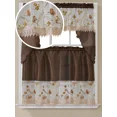 thumbnail image 2 of Gorgeous Home Linen Set of 3 Pieces Kitchen Window Curtain Embroidery Floral Multicolor 2 Tier + 1 Swag Valance for Kitchen (BR8 -Brown), 2 of 5