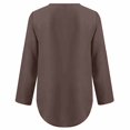 thumbnail image 3 of CHOK Blouses & Chemises pour Femmes Fermeture Éclair Manches Longues Col en V Tunique Décontractée Ourlet Incurvé Tee-Shirts Blouses pour Dames pour l'Automne, 3 of 5