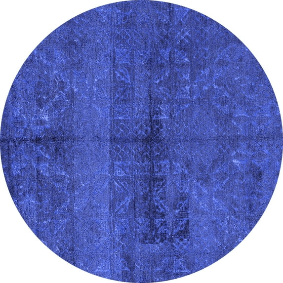 Ahgly Company Indoor Round Persian Blue Bohemian Area Rugs, 8' Round