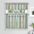 thumbnail image 2 of Kitchen Curtains and Valance Set 36 Inch Tier Pioneer Colorful Floral 3 Pieces Set Dining Room Small Curtain Drapes Cafe Curtains Valance for Home Decor Rod Pocket, 2 of 6