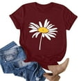 thumbnail image 5 of YueHuiYing Womens Cute Flower Tshirt Sunflower Graphic Tees Crew Neck Summer Short Sleeve Loose Fit Tops, 5 of 5