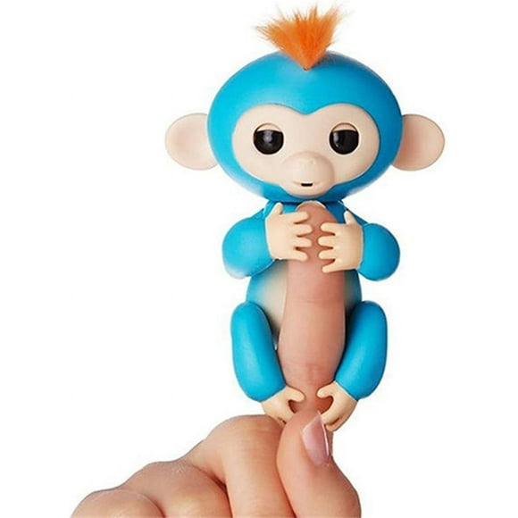 Interactive Little Monkey Responds To Touch - Sounds And Reactions Finger Monkey Toy Holding Monkey Fingertip Monkey Doll Interactive Sensitive Birthday Gift For Parents Only Blue