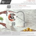 thumbnail image 2 of Stylish Tivoli One-Handle Brushed Stainless Steel Pull Down Kitchen Faucet Height 16¾" K-149S, 2 of 14