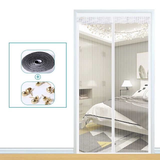 Mosquitera antimosquitos de verano, cortinas antiinsectos con cierre automático, mosquitera de malla para puerta, cortina