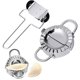 thumbnail image 1 of Herramienta para hacer dumplings de bricolaje de acero inoxidable Jiaozi Pierogi Molde Herramientas para dumplings Dispositivo Creative Dumpling Wrapper,11 Feliz Sencillez, 1 of 4