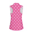 thumbnail image 2 of HUIACONG Sleeveless Golf Tennis Shirt with Pink Polka Dot Pattern, Workout Tank Tops Made with Polyester Fabric for Indoor and Outdoor Activities, 2 of 7