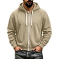 thumbnail image 5 of Mens Sweatshirt Zeliretfy Men's Windbreakers Casual Jacket Loose Solid Color Outdoor Long Sleeved Hooded Casual Jacket Windbreaker Front-Zip Jacket, 5 of 6