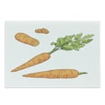 thumbnail image 1 of Green and Orange Cutting Board, Fresh Carrot Pattern with Leaves Sketch Illustration of Vegetables, Decorative Tempered Glass Cutting and Serving Board, Large Size, Orange Apple Green, by Ambesonne, 1 of 1