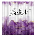 thumbnail image 3 of Get Naked Purple Shower Curtain, Golden Purple Marble Texture Shower Curtain Sets, Abstract Watercolor Modern Bathroom Curtain with Hooks Waterproof Fabric Decor, 72X84IN, 3 of 3