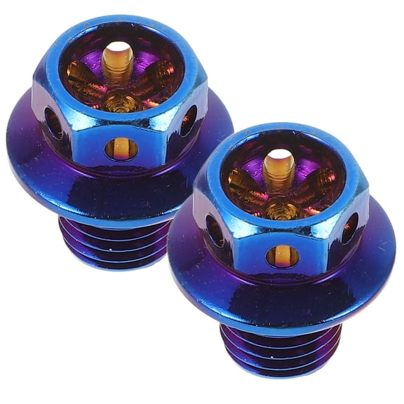 FELTECHELECTR 2Pcs Cylindrical Burnt Blue Design Stainless Steel Motorcycle Handlebar Mirror Screws for Motorcyclists