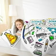 thumbnail image 4 of Manfei Kids Chemistry Bedding Comforter Set, White Black Graffiti Twin Comforter Sets, Cartoon Science Theme Reversible Bedding Set, Microfiber Bedroom Decor, 2-Piece, 4 of 8