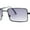 Gunmetal / Blue Black, variant on Mens Simple Classy Slim Rectangle Metal Rim Sunglasses Gold Smoke