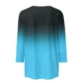 thumbnail image 6 of Fabrcox S-5XL 250 Anniversary USA T Shirt 1776-2026 Flag Print Gradient 3/4 Length Sleeve Womens Tops Commemorative Patriotic Freedom Cute 4th of July Shirts for Women Blue XXL, 6 of 6