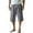 Gray, variant on WTOBBY Men's Linen Beach Casual Capri Pants, Lightweight Straight Fit Solid Color for Outdoor Comfort Vacation ,Black L