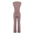 thumbnail image 5 of XuJwPNcy Women's Formal Jumpsuits Fashion Business Overalls Sleeveless Tank V Neck Wide Leg Loose Romper with Belt, 5 of 5
