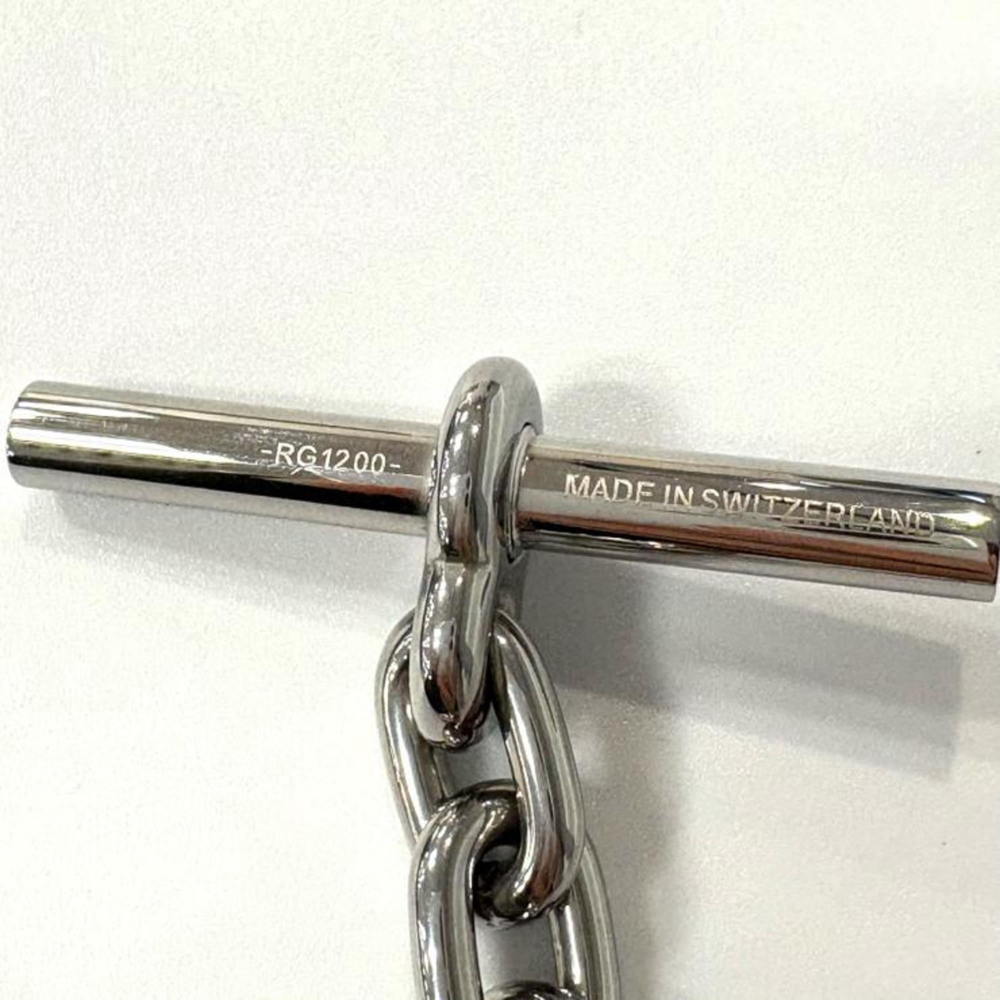 Pre-Owned HERMES Chaine d'Ancre Silver Key Ring with Rhodium Charm