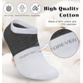 thumbnail image 3 of Mens No Show Socks Cotton Invisible Low Cut Ankle Socks 6-10/11-13 with Non Slip Grips 6 Pairs, 3 of 5