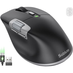 Wireless with Ultra-Fast Scrolling, Side Scroll, Wired+2.4G,+Dual Bluetooth, 800mAh Rechargeable, App-Customizable, Ergonomic, 8K DPI MAX, MAM6 Quiet Office Mice for Windows, MacOS