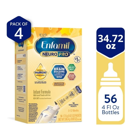 Enfamil NeuroPro Powder Baby Formula, MFGM* 5-Year Benefit, Exclusive HuMO6 Immune Blend, 17.6 g, 56 Sachets