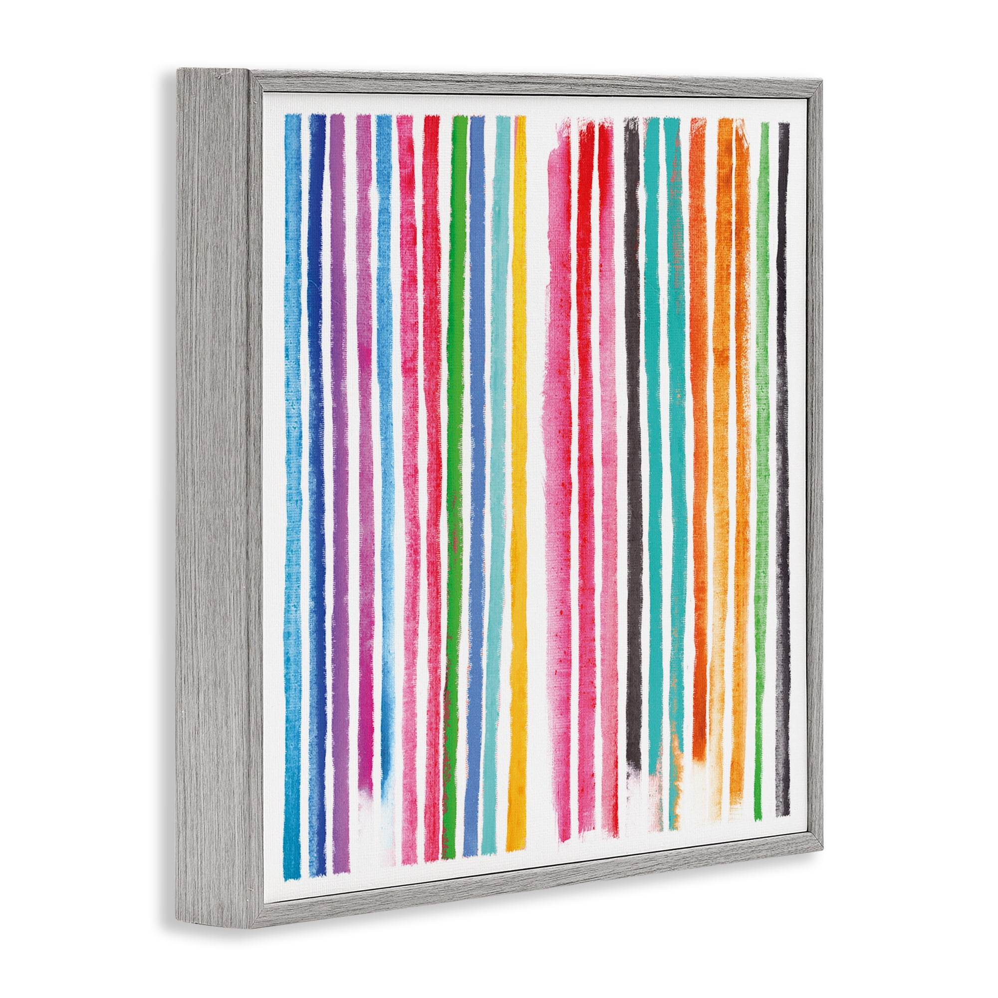 Stupell Industries Colorful Vertical Stripes Gray Framed Giclee Art, design by Amber Sterling