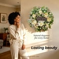 thumbnail image 4 of Artificial Magnolia Wreath for Front Door, 24 Inch Half Circle Floral Wreath with Greenery and Decorative Ribbon for Indoor Outdoor Farmhouse Home Decor, 1 Pack Green, 4 of 7