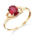 thumbnail image 2 of Galaxy Gold 14K Solid Gold 1.15 Carat Natural Ruby Oval Cut Ring for Women - Yellow Gold Fine Jewelry, 2 of 7