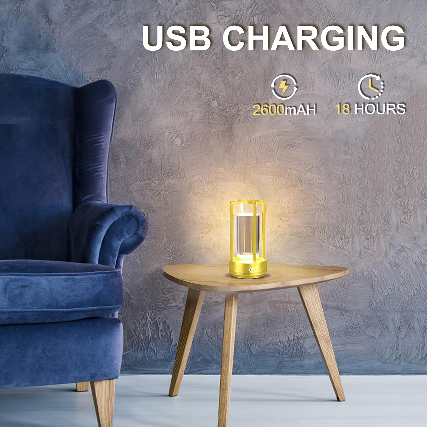 Ikristin Atmosphere Lantern Portable LED Night Candle lamp, Three Lights Metal Table Lamp, Touch Switch Cordless Rechargeable Washroom, Bedroom, Camping