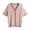 Pink, variant on Womens Fashion Thin Knit Sweaters Solid Color Spring Summer English Style Tops V-Neck Ice Silk Shirt Casual Versatile Short Sleeved Cardigan Blouses Pullover Pink